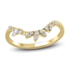 Thumbnail Image 0 of Certified Marquise & Round-Cut Diamond Contour Anniversary Ring 1/6 ct tw 14K Yellow Gold