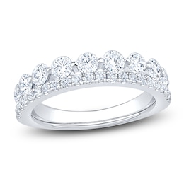 Certified Diamond Two-Row Anniversary Ring 1-1/4 ct tw 14K White Gold