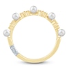 Thumbnail Image 2 of Pnina Tornai Cultured Pearl & Diamond Quatrefoil Anniversary Ring 1/6 ct tw 14K Yellow Gold