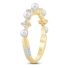 Thumbnail Image 4 of Pnina Tornai Cultured Pearl & Diamond Quatrefoil Anniversary Ring 1/6 ct tw 14K Yellow Gold