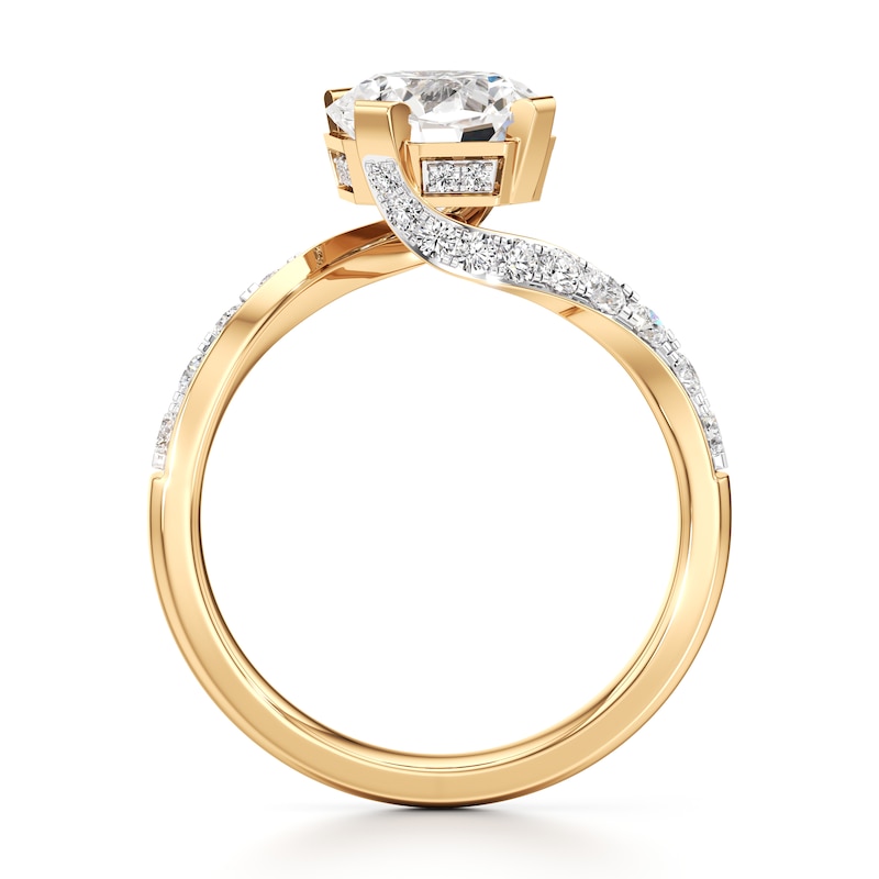 Main Image 2 of J'Lure Octagon Brilliant-Cut Lab-Created Diamond Bypass Engagement Ring 2-1/2 ct tw 18K Yellow Gold