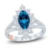 Thumbnail Image 1 of Pnina Tornai Marquise-Cut Natural London Blue Topaz & Diamond Engagement Ring 1 ct tw 14K White Gold