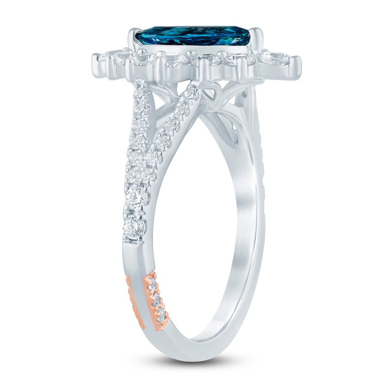 Main Image 2 of Pnina Tornai Marquise-Cut Natural London Blue Topaz & Diamond Engagement Ring 1 ct tw 14K White Gold