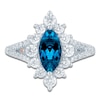 Thumbnail Image 3 of Pnina Tornai Marquise-Cut Natural London Blue Topaz & Diamond Engagement Ring 1 ct tw 14K White Gold