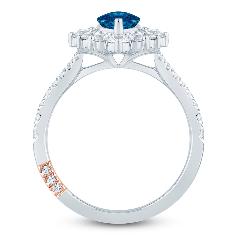 Main Image 4 of Pnina Tornai Marquise-Cut Natural London Blue Topaz & Diamond Engagement Ring 1 ct tw 14K White Gold