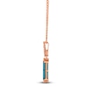 Thumbnail Image 2 of Le Vian Silhouette Hexagon-Cut Natural Blue Topaz Necklace 1/8 ct tw Diamonds 14K Strawberry Gold 19&quot;