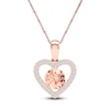 Thumbnail Image 1 of Natural Morganite Necklace 1/15 ct tw Diamonds 10K Rose Gold