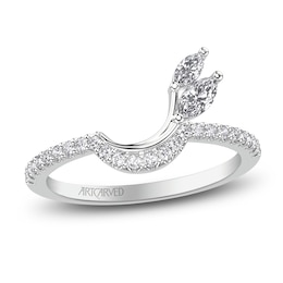 ArtCarved Marquise-Cut Diamond Contour Anniversary Ring 3/8 ct tw 14K White Gold