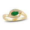 Thumbnail Image 1 of Natural Emerald Ring 1/15 ct tw Diamonds 14K Yellow Gold