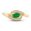 Thumbnail Image 3 of Natural Emerald Ring 1/15 ct tw Diamonds 14K Yellow Gold