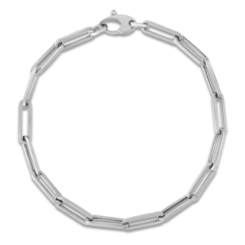 Main Image 1 of Paperclip Chain Bracelet 4.2mm 14K White Gold 7.5&quot;