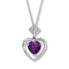 Thumbnail Image 0 of Amethyst Necklace Heart-shaped with Diamond 10K White Gold