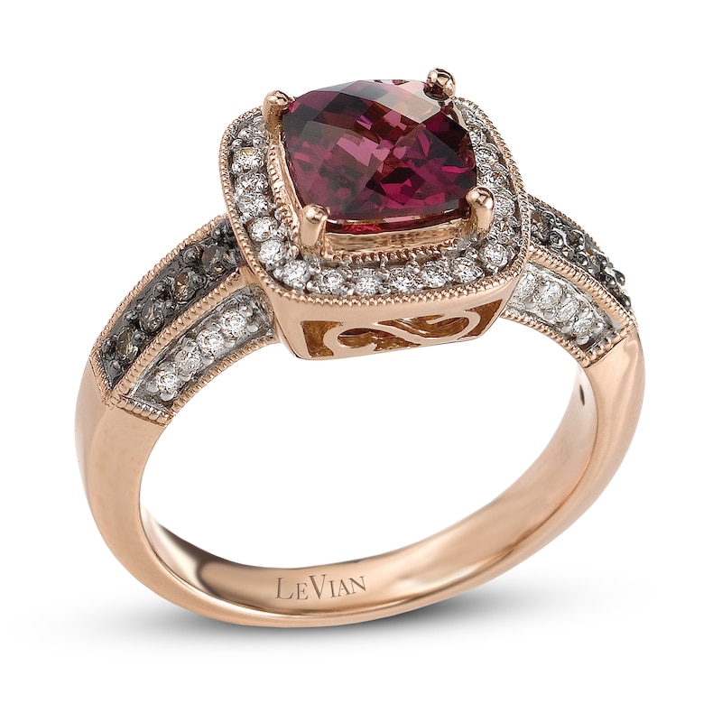 Main Image 1 of Le Vian Natural Garnet Ring 1/3 ct tw Diamonds 14K Strawberry Gold