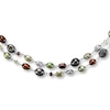 Thumbnail Image 1 of Cultured Pearl & Gemstone 37&quot; Necklace Sterling Silver