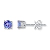 Thumbnail Image 1 of Tanzanite Earrings Round-cut 10K White Gold