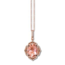 Le Vian Morganite Necklace 3/8 ct tw Diamonds 14K Strawberry Gold