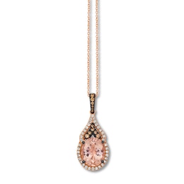 Le Vian Morganite Necklace 3/8 ct tw Diamonds 14K Strawberry Gold