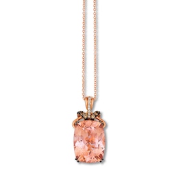 Le Vian Morganite Necklace 1/4 ct tw Diamonds 14K Strawberry Gold