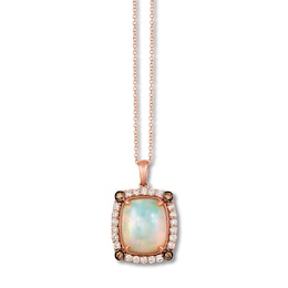 Le Vian Opal Necklace 1/2 ct tw Diamonds 14K Strawberry Gold