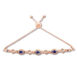Le Vian Natural Sapphire Bolo Bracelet 1-1/2 ct tw Diamonds 14K Strawberry Gold