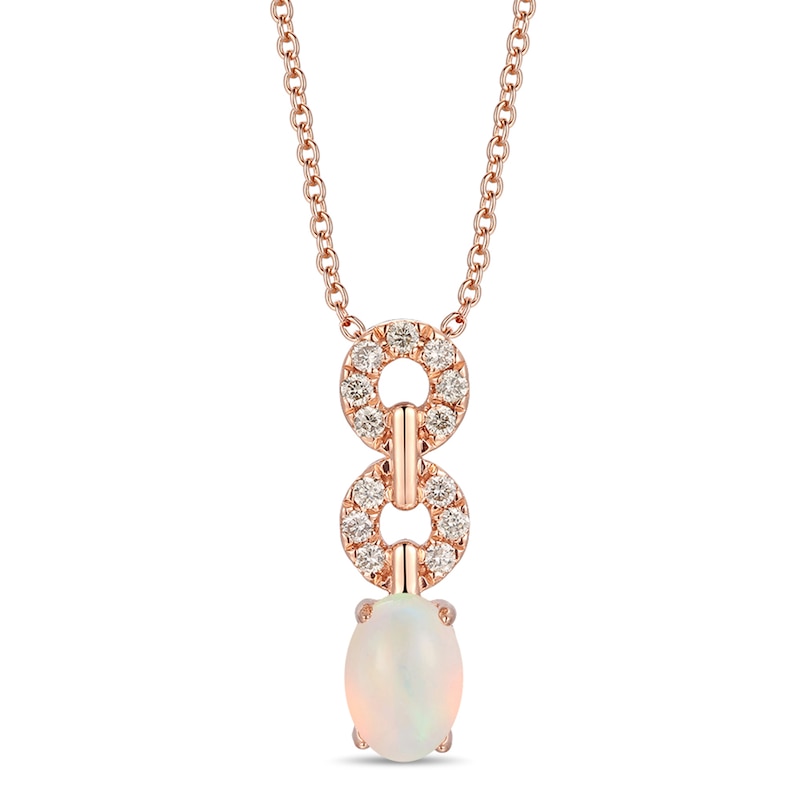 Main Image 1 of Le Vian Natural Opal Necklace 1/8 ct tw Diamonds 14K Strawberry Gold