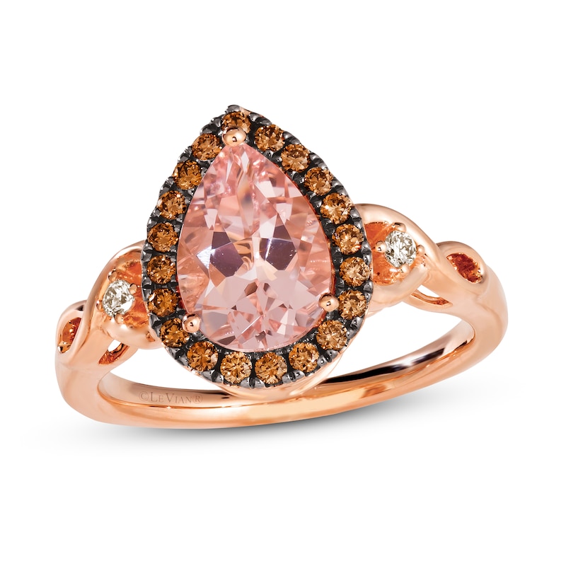 Le Vian Natural Morganite Ring 1/ ct tw Diamonds 14K Strawberry Gold