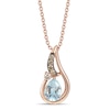 Thumbnail Image 0 of Le Vian Natural Blue Topaz Necklace 1/8 ct tw Diamonds 14K Strawberry Gold
