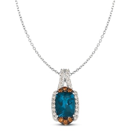 Le Vian Natural Topaz Necklace 1/3 ct tw Diamonds 14K Vanilla Gold