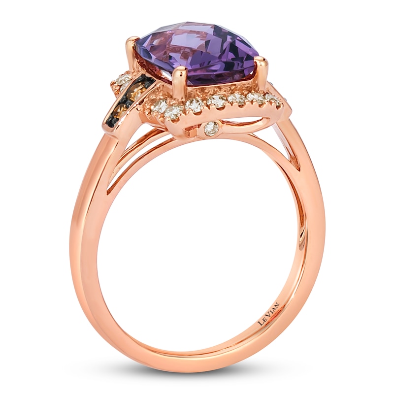 Main Image 3 of Le Vian Natural Amethyst Ring 1/3 ct tw Diamonds 14K Strawberry Gold