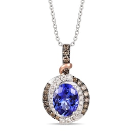 Le Vian Natural Tanzanite Necklace 1/2 ct tw Diamonds 14K White Gold