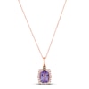 Thumbnail Image 0 of Le Vian Natural Amethyst Necklace 1/3 ct tw Diamonds 14K Strawberry Gold