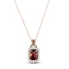 Thumbnail Image 1 of Le Vian Natural Garnet Necklace 1/3 ct tw Diamonds 14K Two-Tone Gold