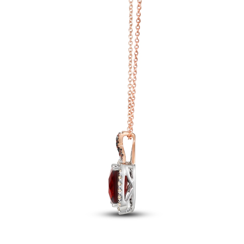 Main Image 2 of Le Vian Natural Garnet Necklace 1/3 ct tw Diamonds 14K Two-Tone Gold