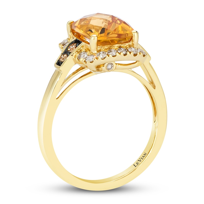 Main Image 2 of Le Vian Natural Citrine Ring 1/3 ct tw Diamonds 14K Honey Gold