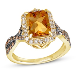 Le Vian Natural Citrine Ring 1/2 ct tw Diamonds 14K Honey Gold