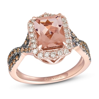 Le Vian Natural Morganite Ring 1/2 ct tw Diamonds 14K Strawberry Gold ...