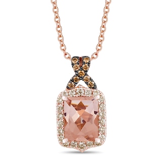 Le Vian Natural Morganite Necklace 1/3 ct tw Diamonds 14K Strawberry ...