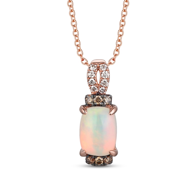 Main Image 1 of Le Vian Natural Opal Necklace 1/6 ct tw Diamonds 14K Strawberry Gold