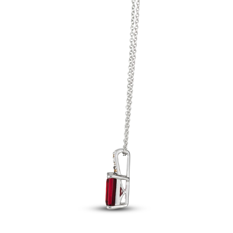 Main Image 2 of Le Vian Natural Garnet Necklace 1/20 ct tw Diamonds 14K Vanilla Gold