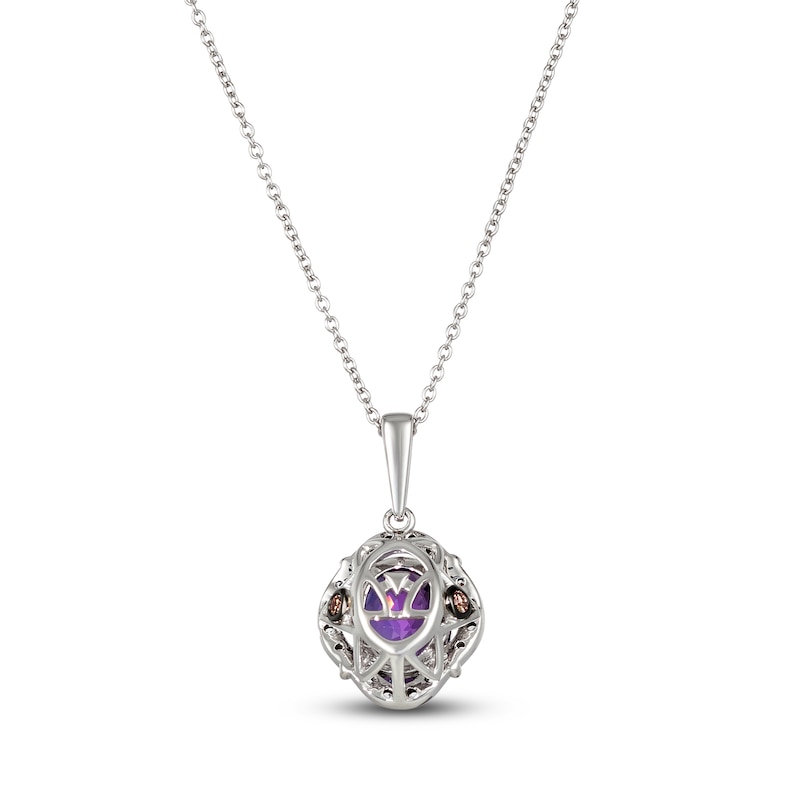 Main Image 3 of Le Vian Natural Amethyst Necklace 1/6 ct tw Diamonds 14K Vanilla Gold