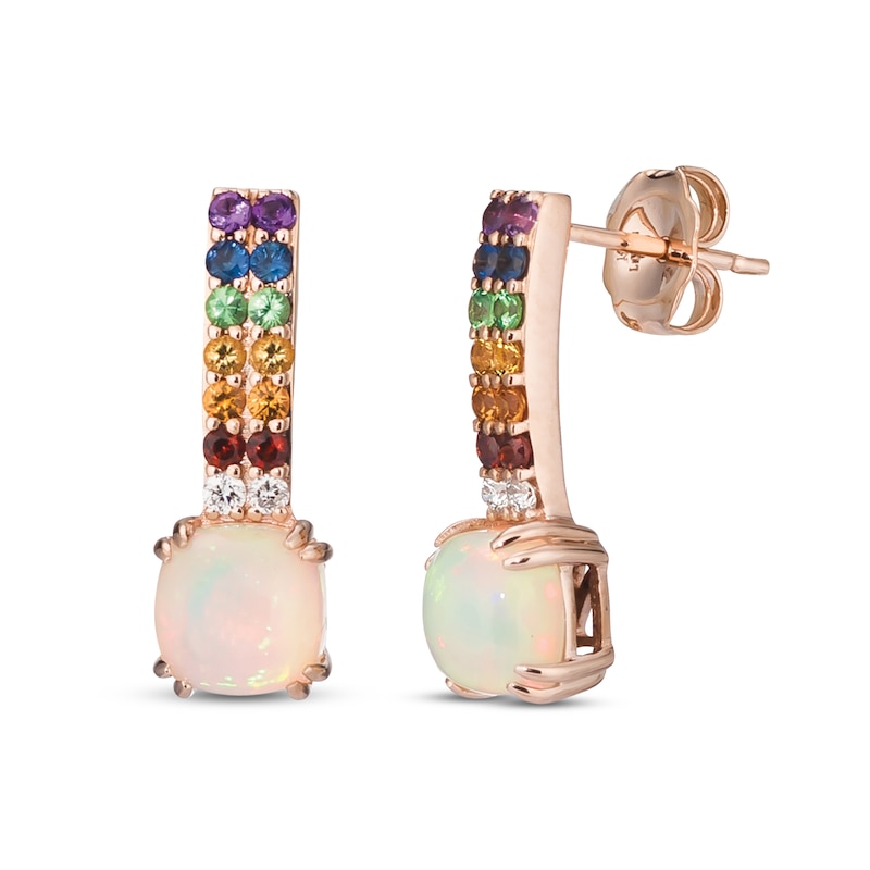 Main Image 1 of Le Vian Natural Opal Earrings 1/20 ct tw 14K Strawberry Gold