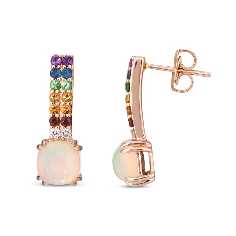 Main Image 2 of Le Vian Natural Opal Earrings 1/20 ct tw 14K Strawberry Gold