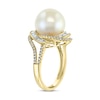 Thumbnail Image 3 of Effy Freshwater Cultured Pearl Ring 1/2 ct tw Diamonds 14K Yellow Gold