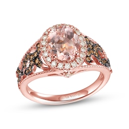 Le Vian Natural Morganite Ring 1/2 ct tw Diamonds 14K Strawberry Gold