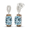 Thumbnail Image 1 of Le Vian Natural Aquamarine Earrings 1/4 ct tw Diamonds 14K Vanilla Gold