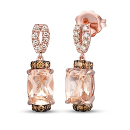 Le Vian Natural Morganite Earrings 1/4 ct tw Diamonds 14K Strawberry Gold