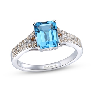 Le Vian Natural Blue Topaz Ring 1/6 ct tw Diamonds 14K Vanilla Gold | Jared