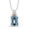 Thumbnail Image 1 of Le Vian Natural Aquamarine Necklace 1/20 ct tw Diamonds 14K Vanilla Gold