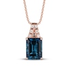 Thumbnail Image 1 of Le Vian Natural Blue Topaz Necklace 1/20 ct tw Diamonds 14K Strawberry Gold