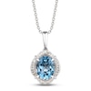 Thumbnail Image 1 of Le Vian Natural Blue Topaz Necklace 1/6 ct tw Diamonds 14K Vanilla Gold